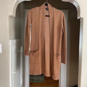 Theory Camel Long Open Front Sweater / Duster / Cardigan Size 0 / P